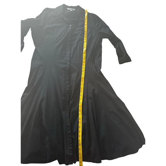 Nygard Collection Vintage Black A-Line Midi Shirt Dress - Sz 16 - Picture 8 of 11
